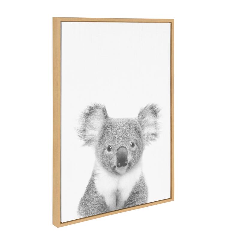 Sylvie Koala II Framed Canvas Wall Art, Natural 23 x 33