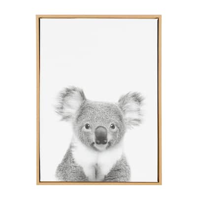 Sylvie Koala II Framed Canvas Wall Art, Natural 23 x 33