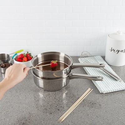 Classic Cuisine Stainless Steel 6 Cup Double Boiler and 1.5 Quart Saucepan 2-in-1 Combo