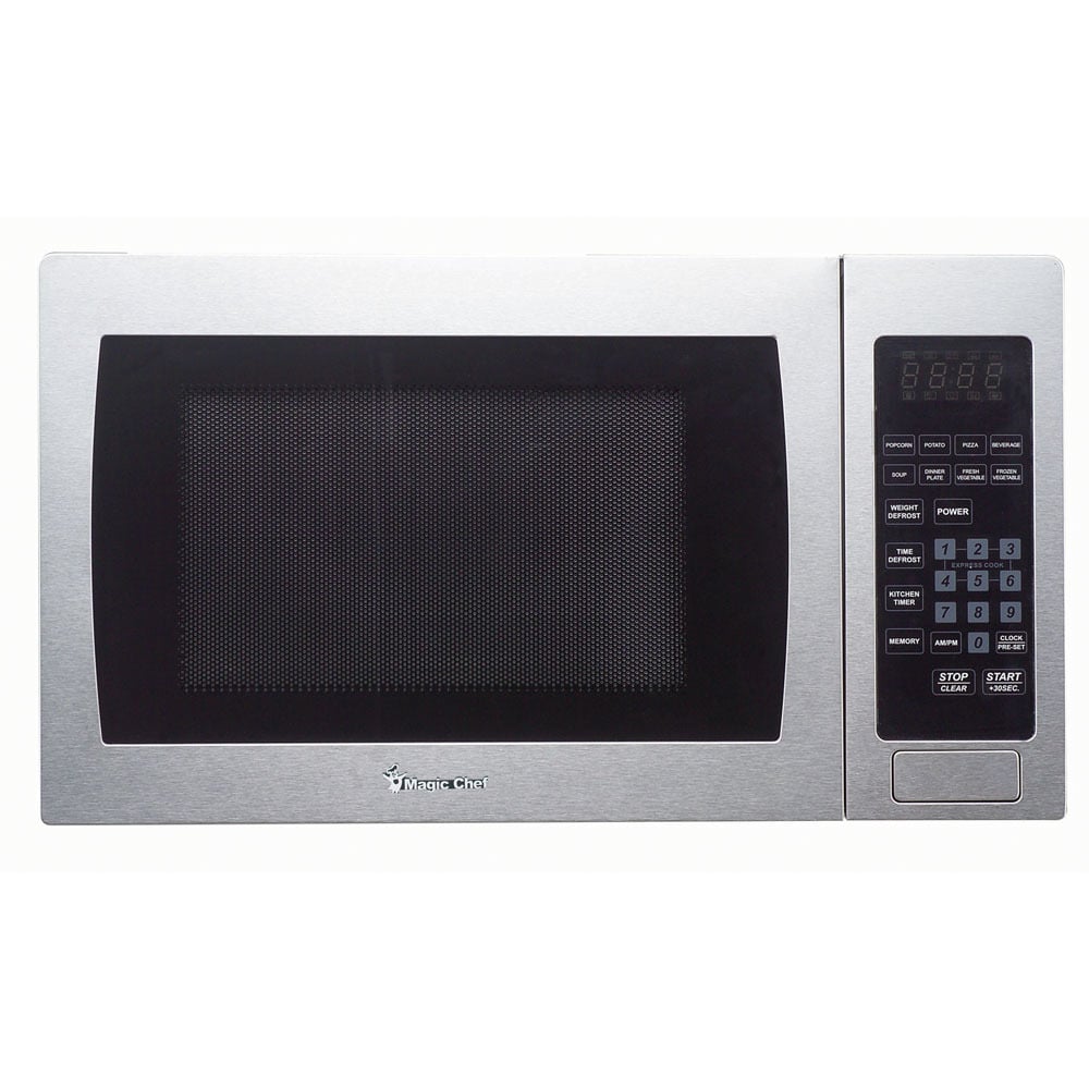 Magic Chef 0.9 Cu. Ft. 900W Countertop Microwave Oven with Stainless Steel Front