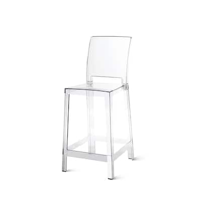 Kunis Clear Polycarbonate Counter Height Bar Stool (Set of 2)