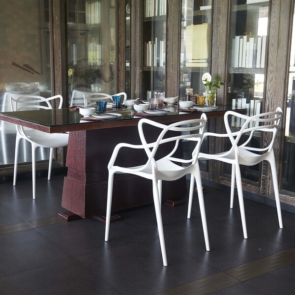 Kesha White Polycarbonate Dining Chair Set Of 2