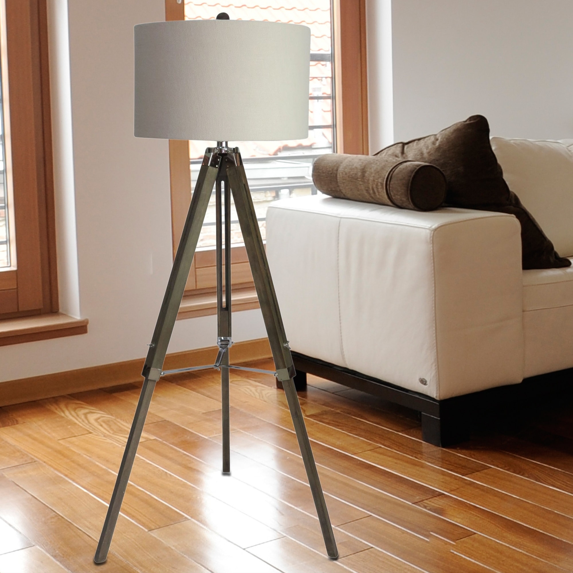 grey floor lamp tripod