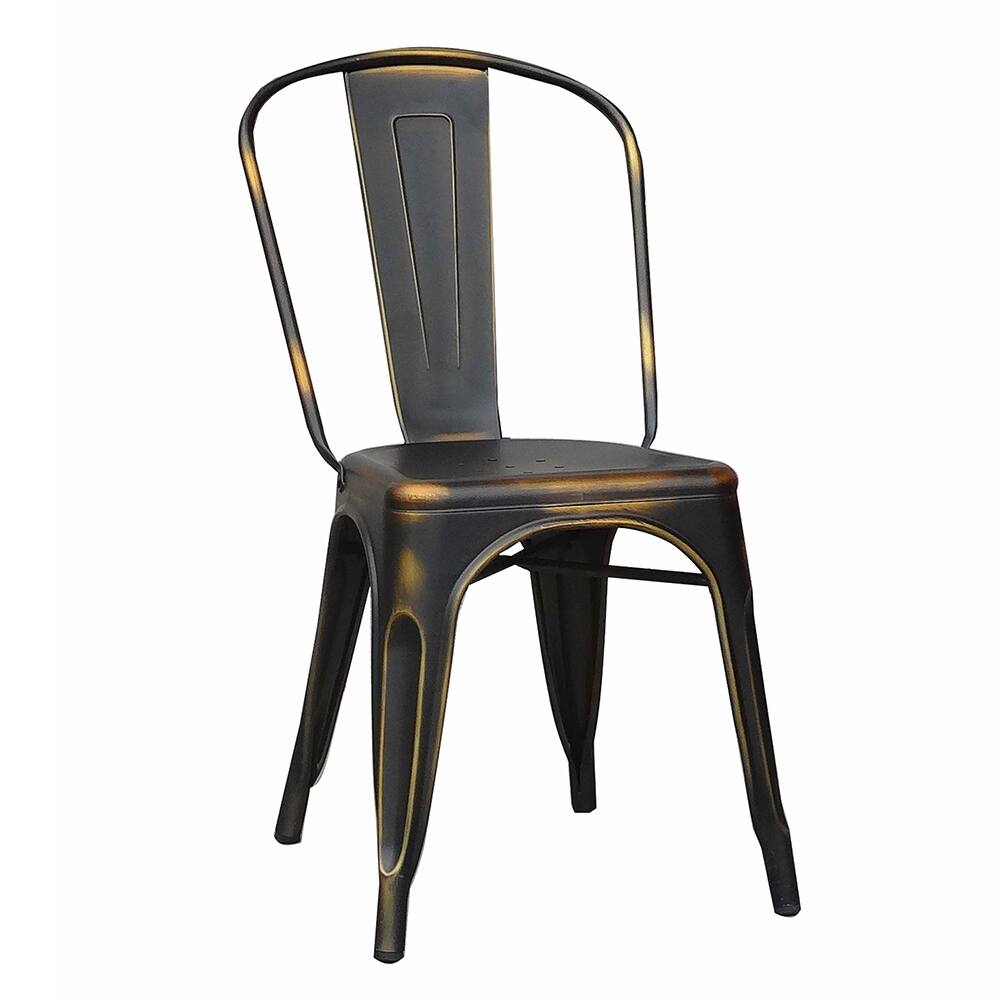 Loie Copper Metal Dining Chair (Set of 4)