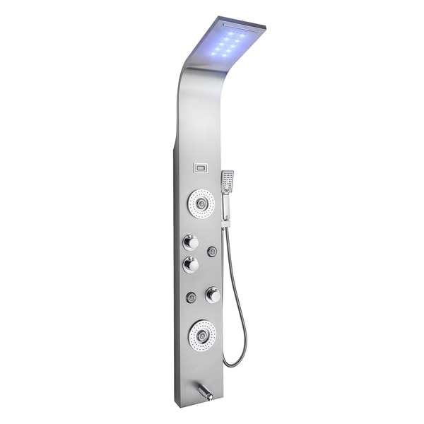 AKDY 63" Rainfall Waterfall Stainless Steel Multi-Function Shower Panel W/ LED Head