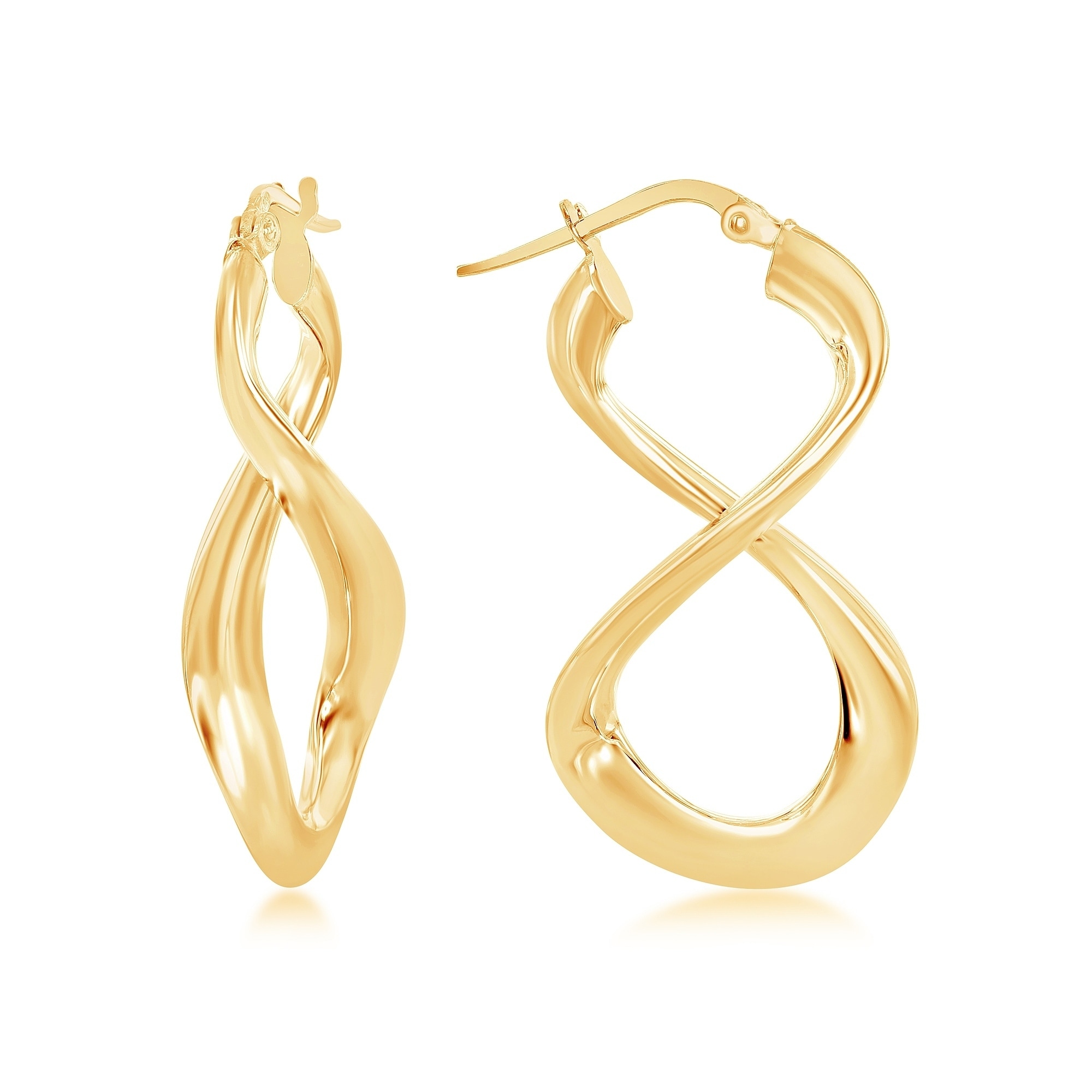 FB Jewels Solid Stainless Steel Polished Infinity Symbol Hoop Earrings FB Jewels Solid Stainless Steel Polished Infinity Symbol Hoop Earrings