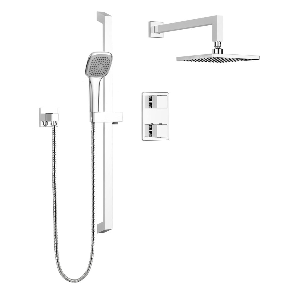 Belanger Quadrato Thermostatic Wall Shower Kit from Wall