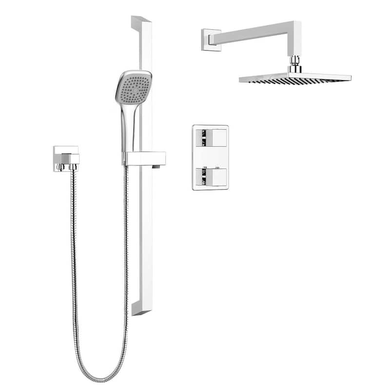 Belanger Quadrato Thermostatic Wall Shower Kit from Wall