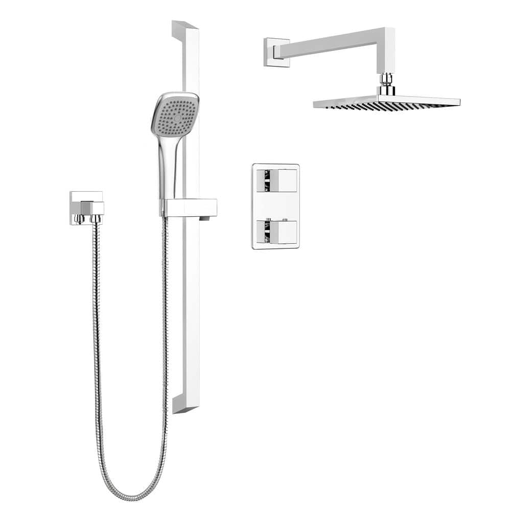 Belanger Quadrato Thermostatic Wall Shower Kit from Wall