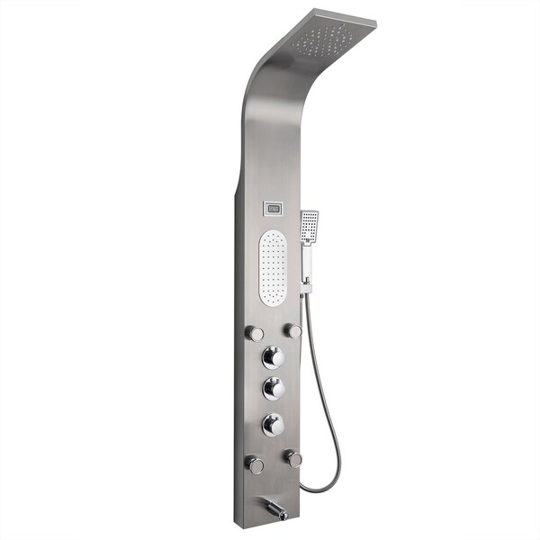 AKDY 59" Rainfall Mist Stainless Steel Multi-Function Shower Panel System W/ Wand