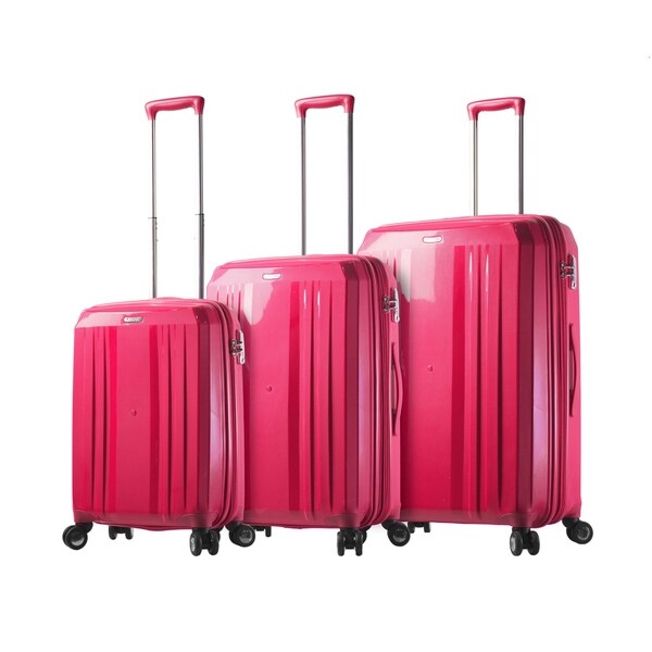 mia toro moda 3 piece hardside spinner luggage set