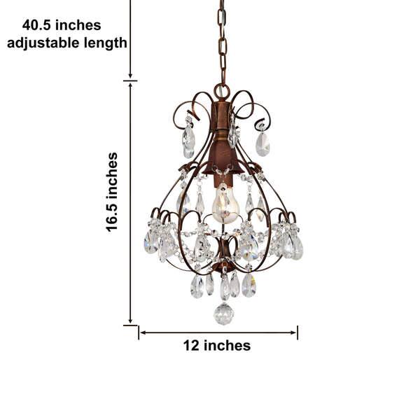 Shop Copper Grove Lutea Brushed Oak 1 Light Teardrop Crystal