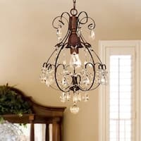 Copper Grove Lutea Brushed Oak 1-light Teardrop Crystal Chandelier - N/A
