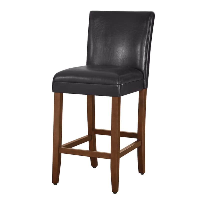 29-inch Luxury Brown Faux Leather Barstool