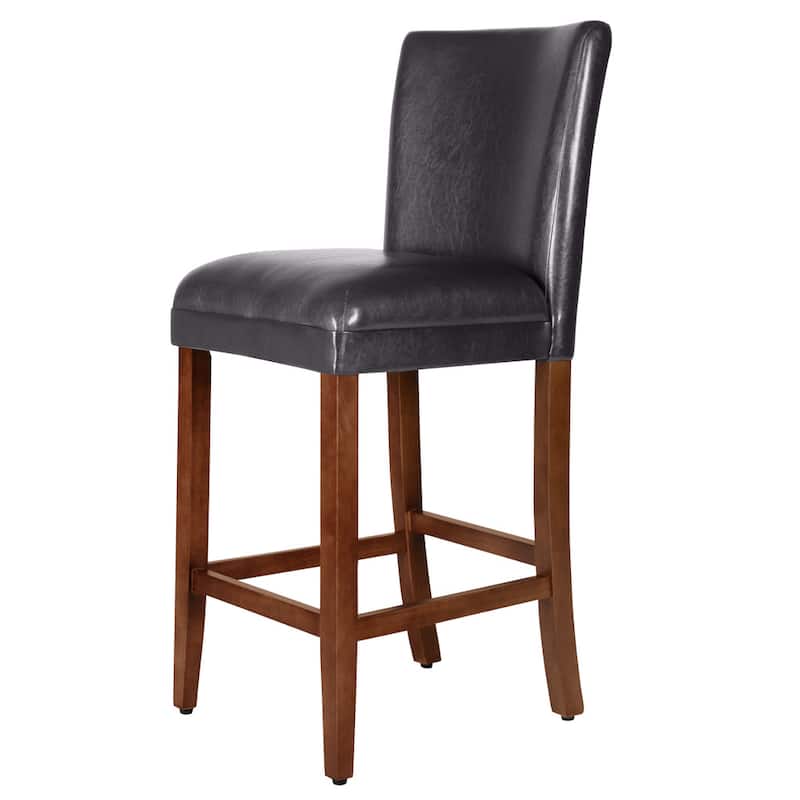 29-inch Luxury Brown Faux Leather Barstool