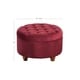 preview thumbnail 11 of 12, Copper Grove Moses Button Tufted Velvet Berry Round Storage Ottoman
