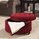 preview thumbnail 13 of 12, Copper Grove Moses Button Tufted Velvet Berry Round Storage Ottoman
