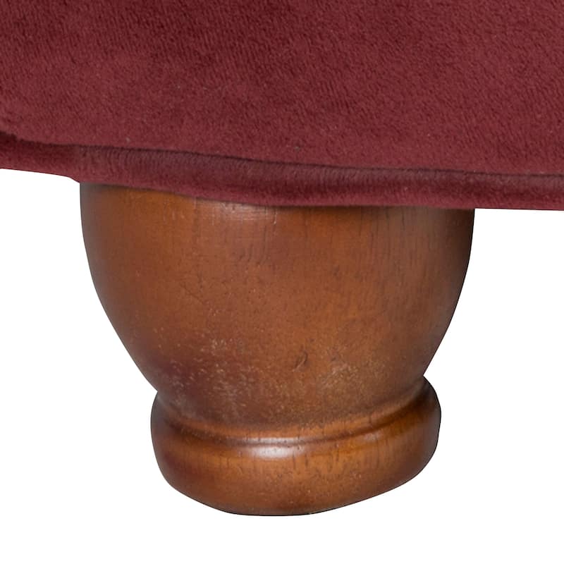 Copper Grove Moses Button Tufted Velvet Berry Round Storage Ottoman