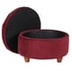 preview thumbnail 5 of 12, Copper Grove Moses Button Tufted Velvet Berry Round Storage Ottoman