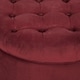 preview thumbnail 9 of 12, Copper Grove Moses Button Tufted Velvet Berry Round Storage Ottoman