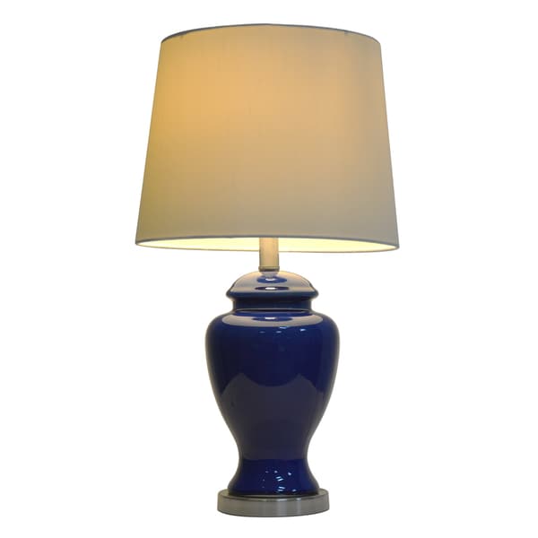 Laurel Creek Linden 24-inch Blue Ceramic Table Lamp