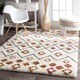 preview thumbnail 1 of 15, Brooklyn Rug Co Boho Sot and Plush Moroccan Variations Rainbow Trellis Shag Multi Rug