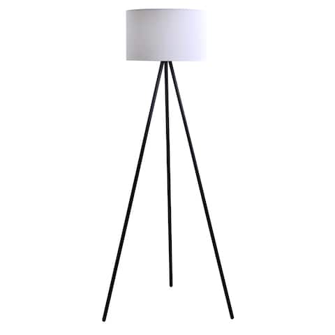 Carson Carrington Vinderup Black 61.25-inch 3-way Tripod Floor Lamp with Linen Shade