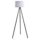 preview thumbnail 1 of 4, Carson Carrington Vinderup Black 61.25-inch 3-way Tripod Floor Lamp with Linen Shade
