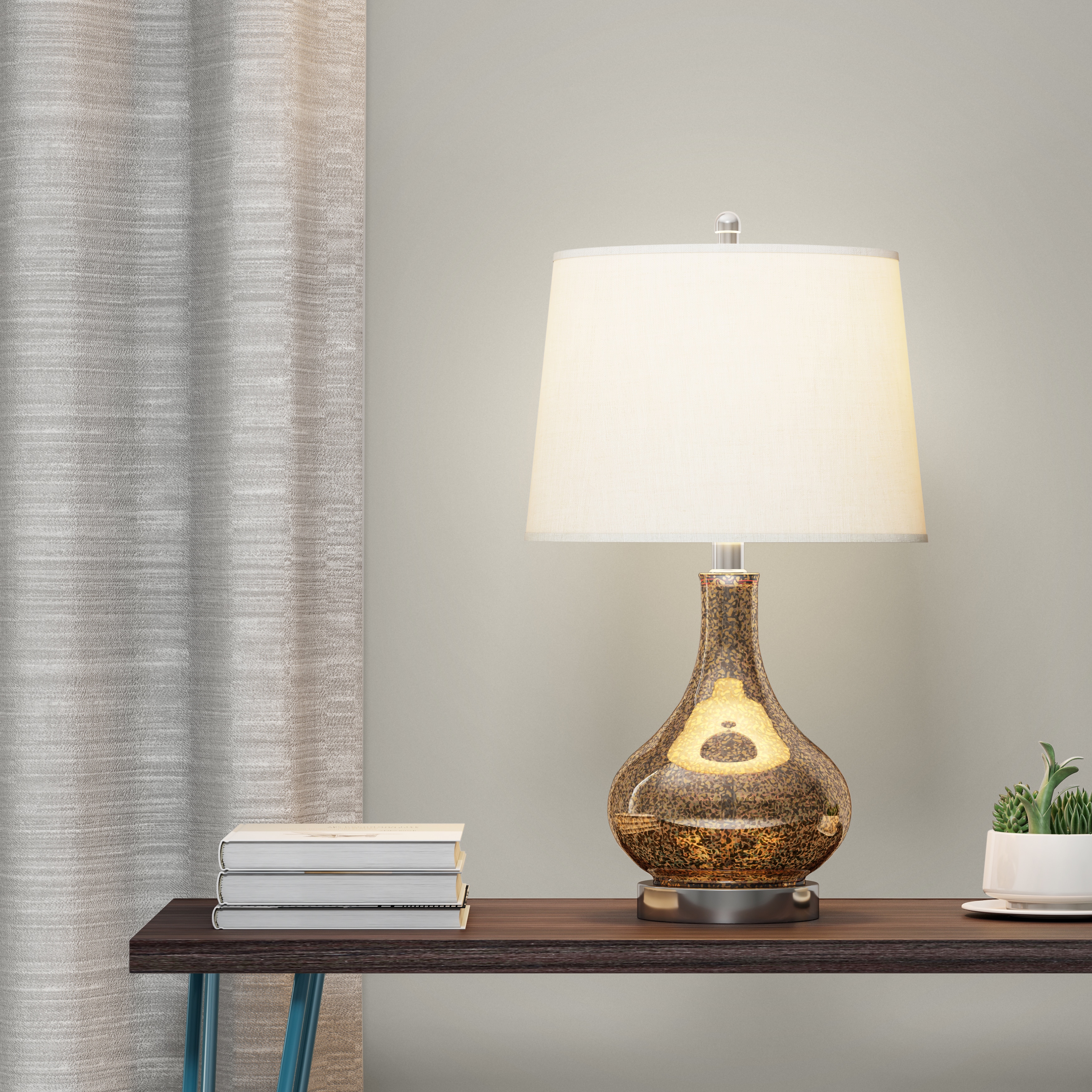 gold mercury glass table lamp