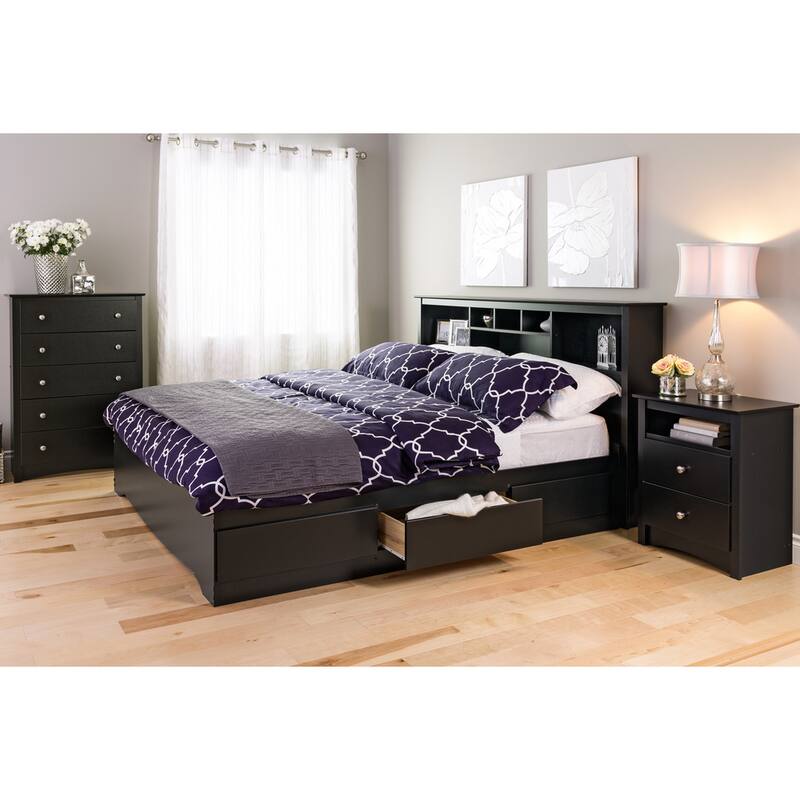 Sonoma Transitional Black Laminate 5-drawer Chest