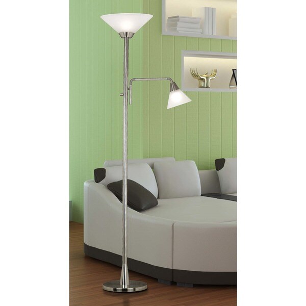 The Gray Barn Red Sky Brushed Steel 2-light Torchiere