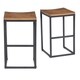 Carbon Loft Jarrell Wood and Iron Backless Bar Stool - Thumbnail 2