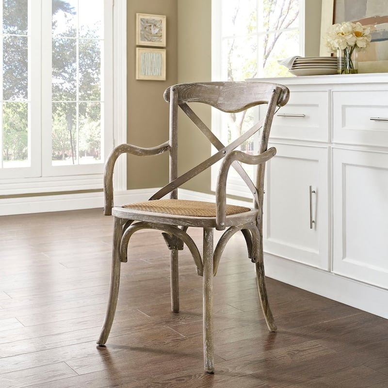 The Gray Barn Trails End Elm and Rattan Dining Chair