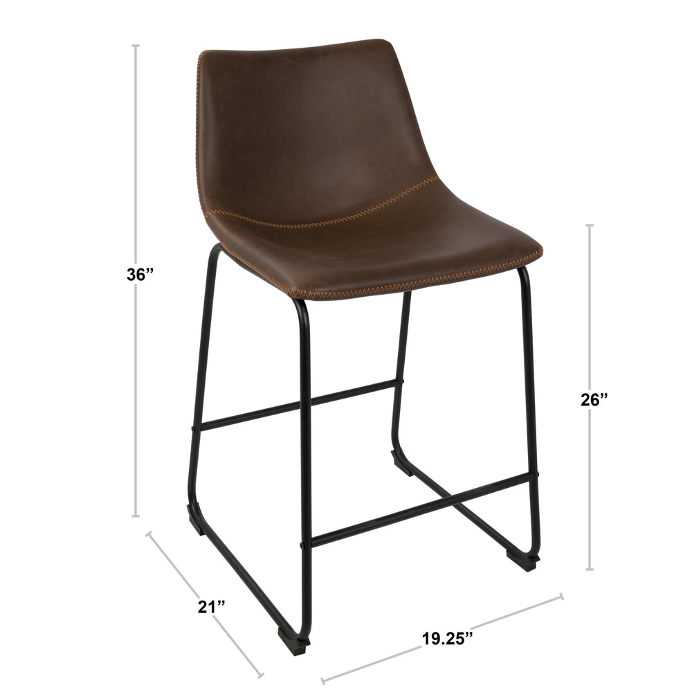 carbon loft richard faux leather and iron counter stool