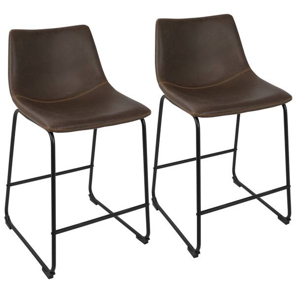 Carbon Loft Richard Faux Leather Counter Stool (Set of 2) 19856485