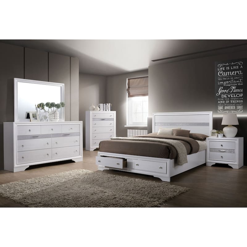 Relo Contemporary Solid Wood 3-Drawer Nightstand by Furniture of America