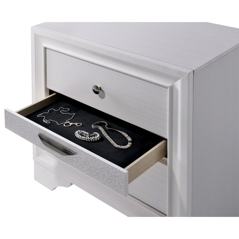 Relo Contemporary Solid Wood 3-Drawer Nightstand by Furniture of America