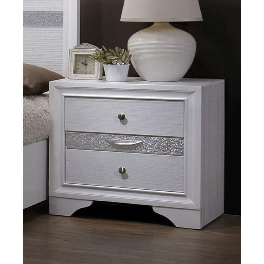 Relo Contemporary Solid Wood 3-Drawer Nightstand by Furniture of America