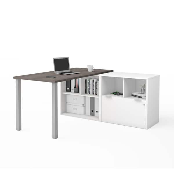 Shop Bestar I3 Plus L Desk With One File Drawer On Sale Free