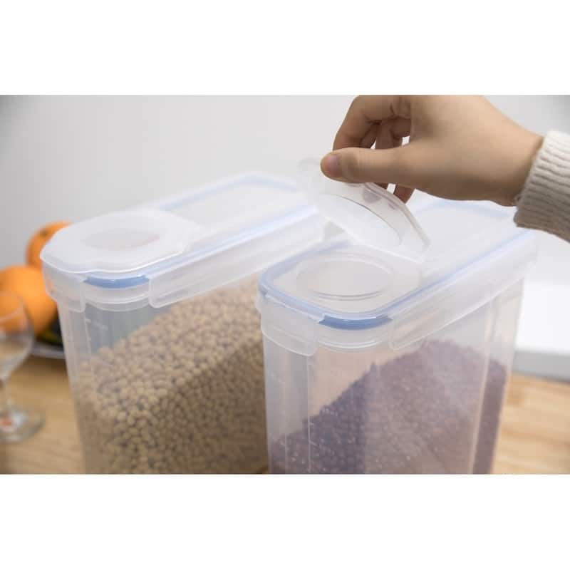 BPA-Free Plastic Food Cereal Containers Airtight Spout Lid, Set of 2
