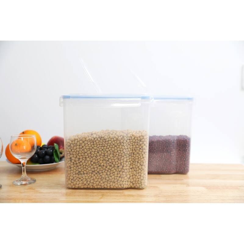 BPA-Free Plastic Food Cereal Containers Airtight Spout Lid, Set of 2