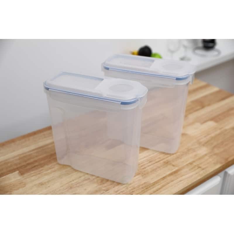 BPA-Free Plastic Food Cereal Containers Airtight Spout Lid, Set of 2
