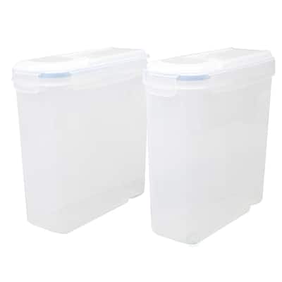BPA-Free Plastic Food Cereal Containers Airtight Spout Lid, Set of 2