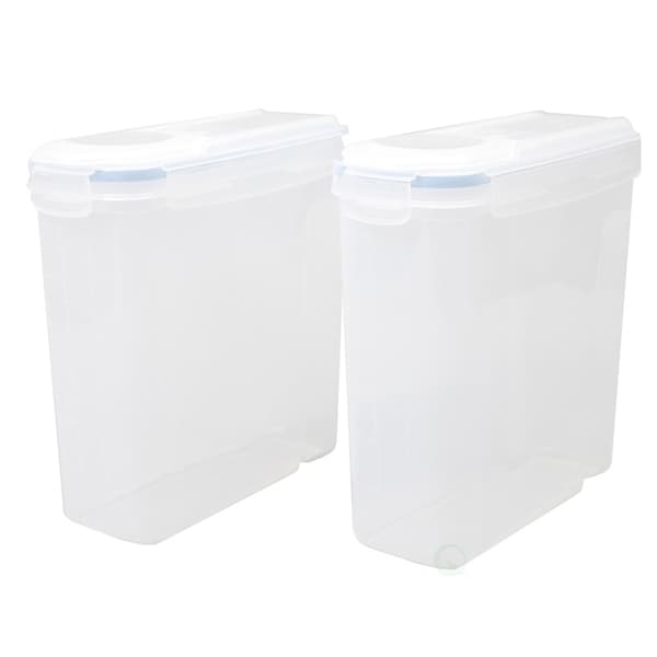 BPA-Free Plastic Food Cereal Containers Airtight Spout Lid, Set of 2 ...