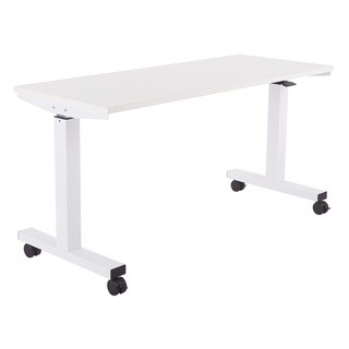 Office Star Products 5 ft. Wide Pneumatic Height Adjustable Table w/ Laminate Top (White)