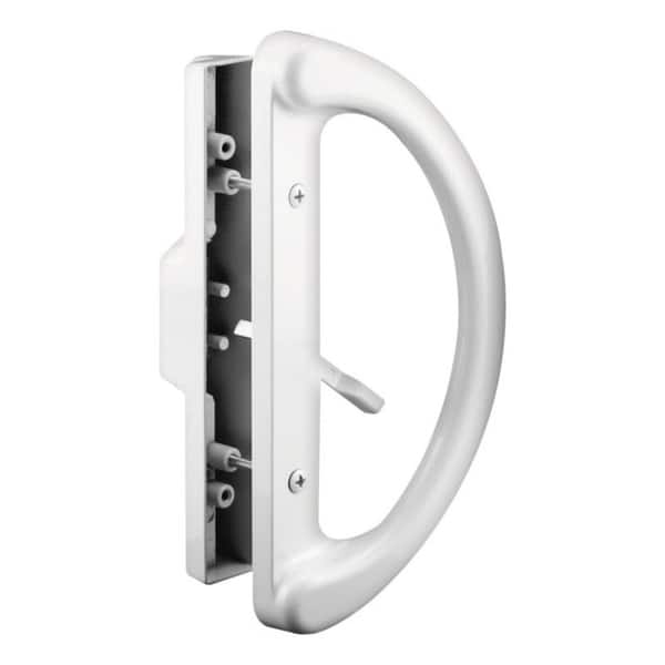 Prime-Line Mortise Patio Door Handle Set White Die-Cast Right Handed ...
