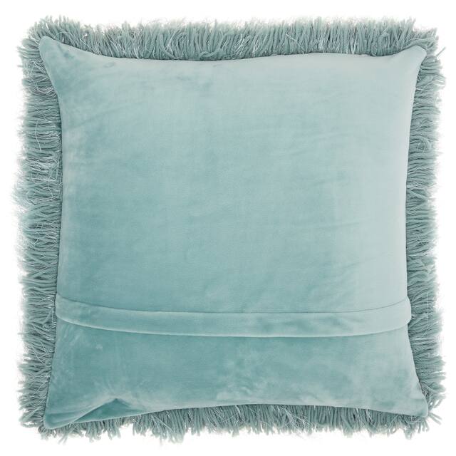 Mina Victory Yarn Shimmer Shag Throw Pillow by Nourison (17" x 17")