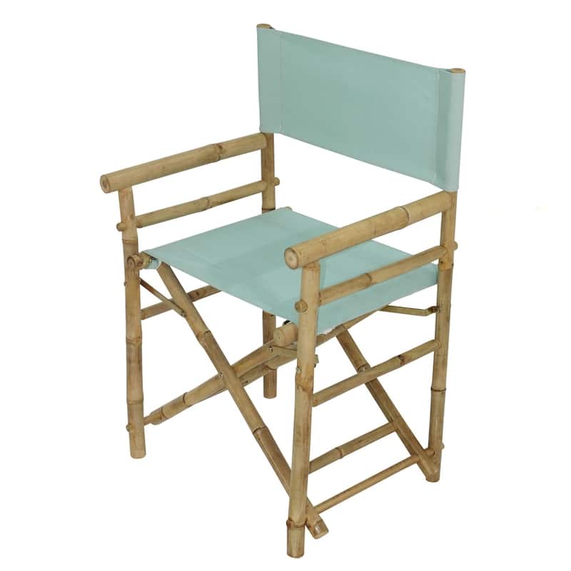 Patio Indoor Outdoor Folding Bamboo Director Chair Set of 2