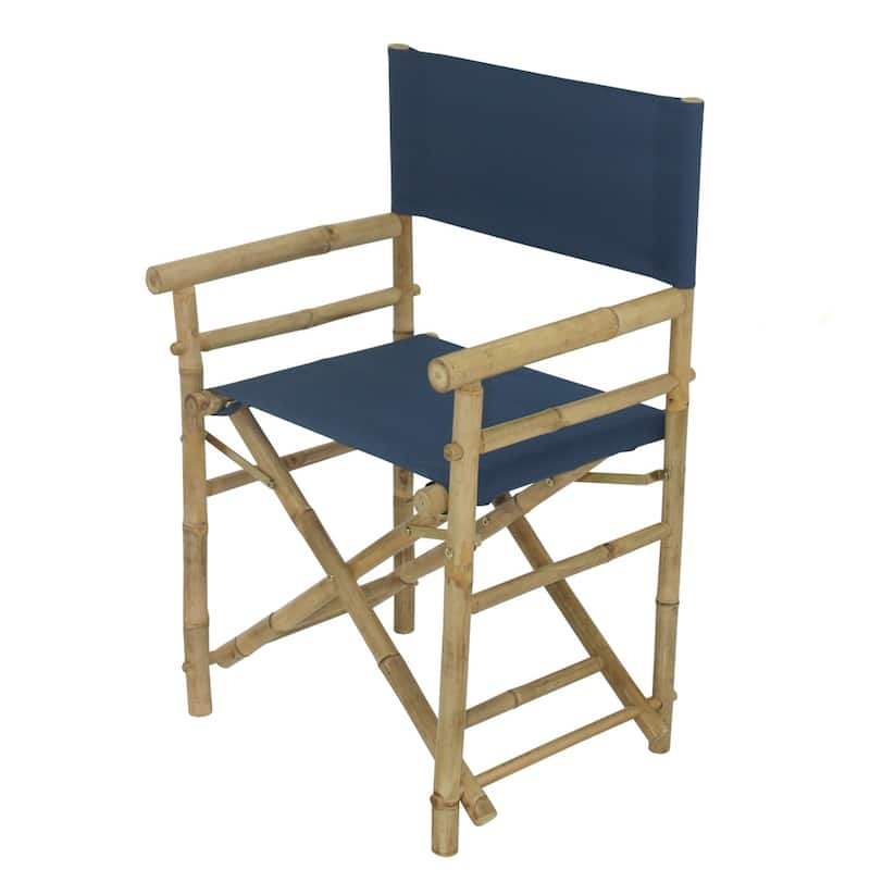 Patio Indoor Outdoor Folding Bamboo Director Chair Set of 2