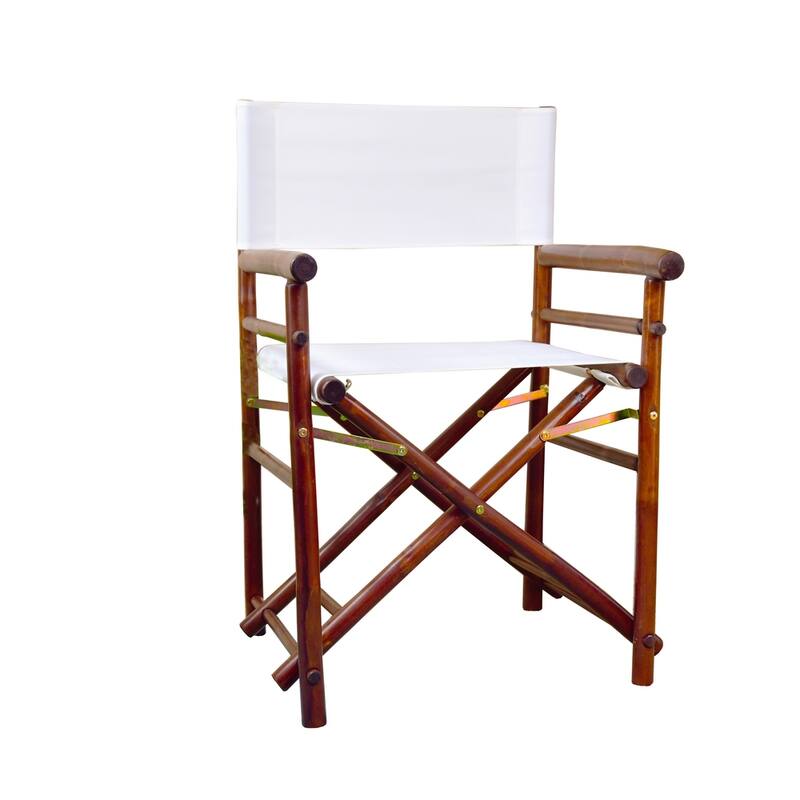 Patio Indoor Outdoor Folding Bamboo Director Chair Set of 2